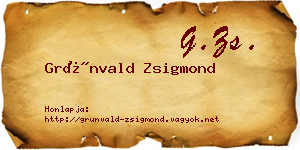 Grünvald Zsigmond névjegykártya
