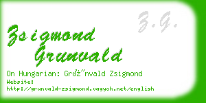 zsigmond grunvald business card